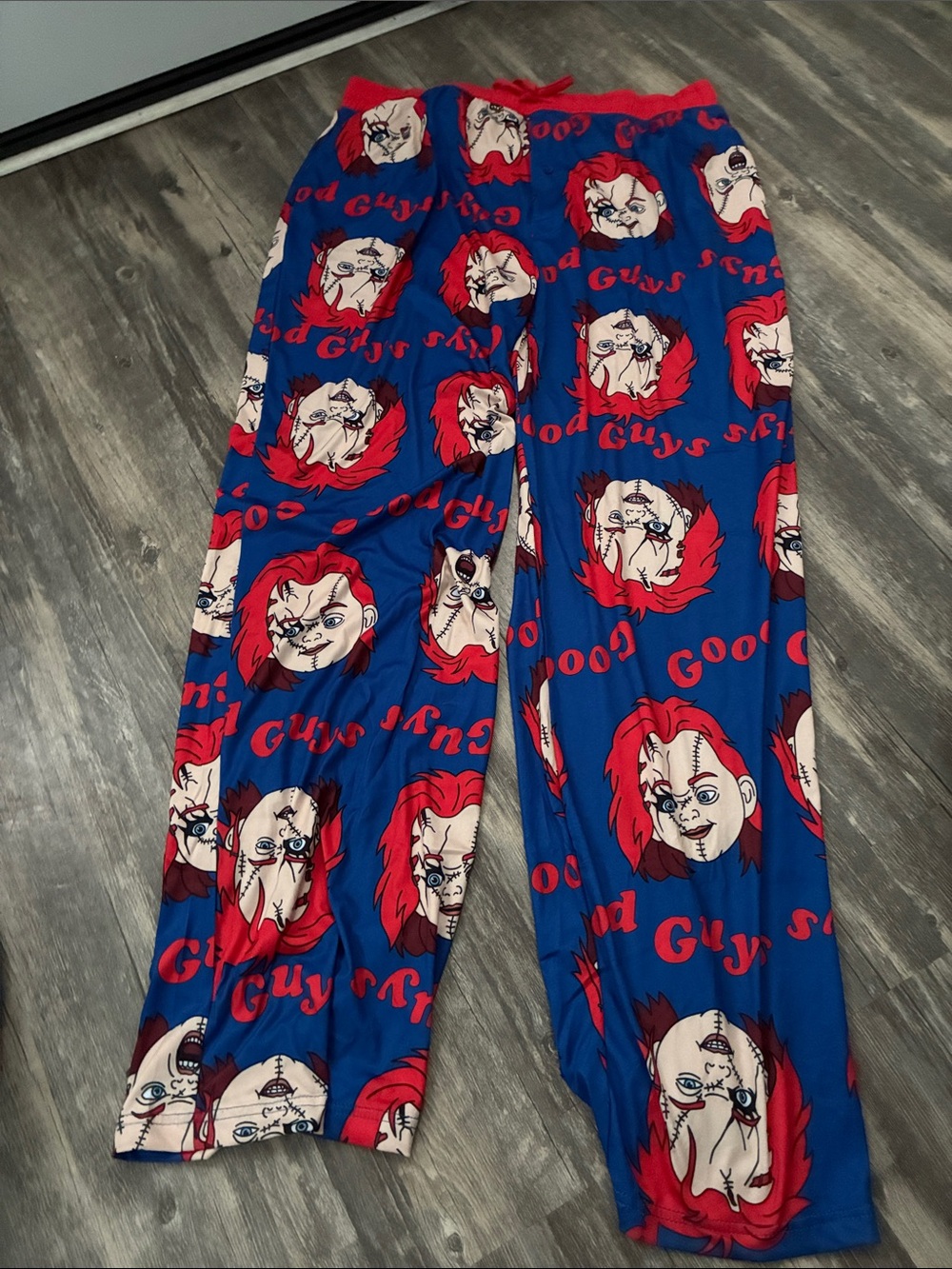 Men's Blue & Red Graphic Lounge Pants great for Halloween